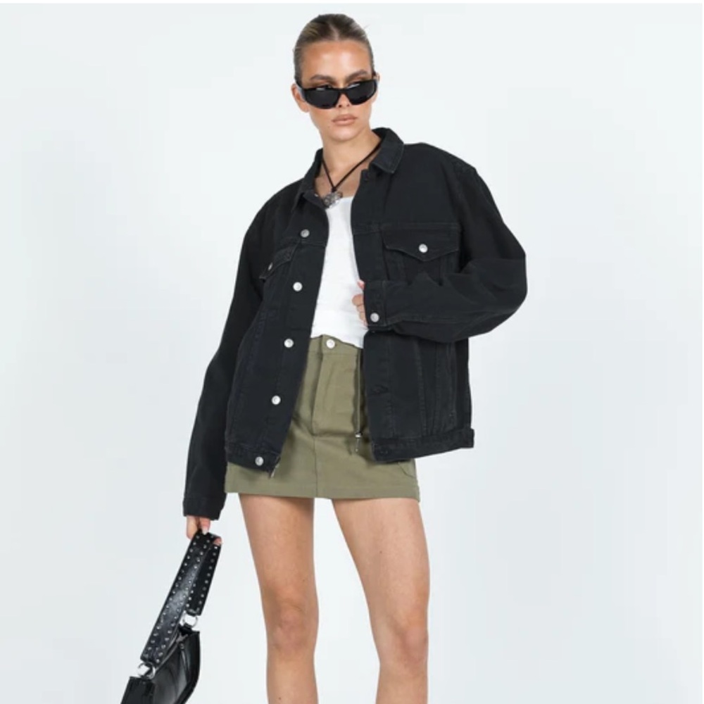 Princess Polly Oversized Black Jean Jacket